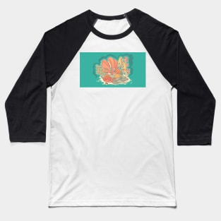 Peppy Yellow Seahorses in a Colorful Coral Reef Baseball T-Shirt